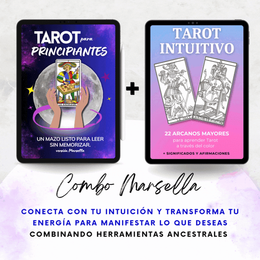 COMBO MARSELLA | Tarot para Principiantes + Arcanos para Colorear